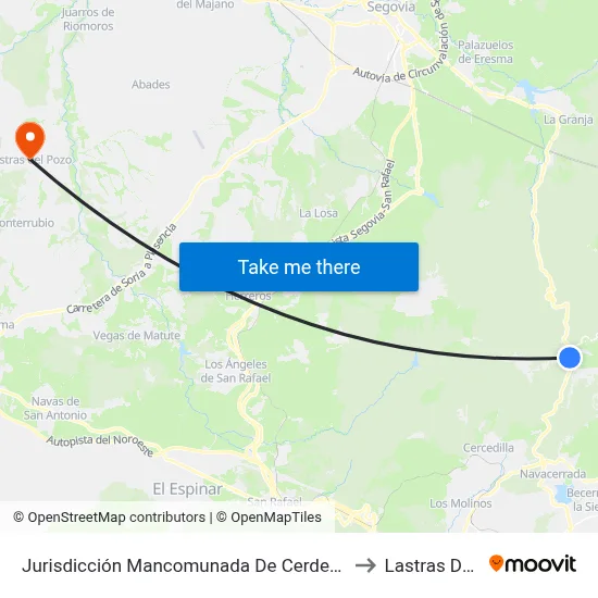 Jurisdicción Mancomunada De Cerdedilla Y Navacerrada to Lastras Del Pozo map
