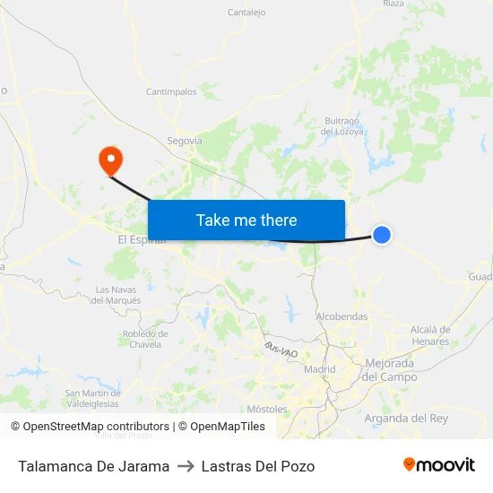 Talamanca De Jarama to Lastras Del Pozo map