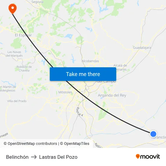 Belinchón to Lastras Del Pozo map