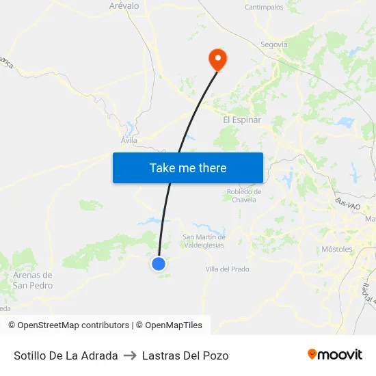 Sotillo De La Adrada to Lastras Del Pozo map