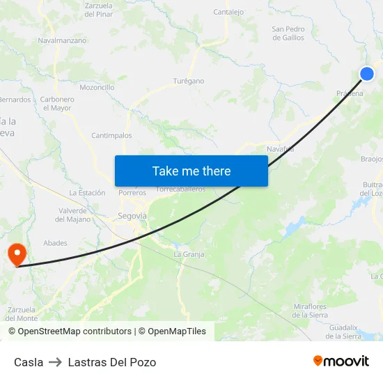 Casla to Lastras Del Pozo map