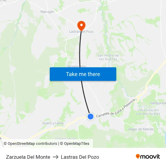 Zarzuela Del Monte to Lastras Del Pozo map
