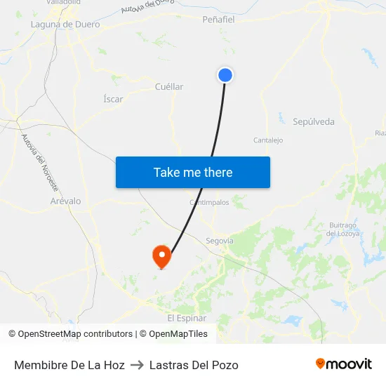Membibre De La Hoz to Lastras Del Pozo map