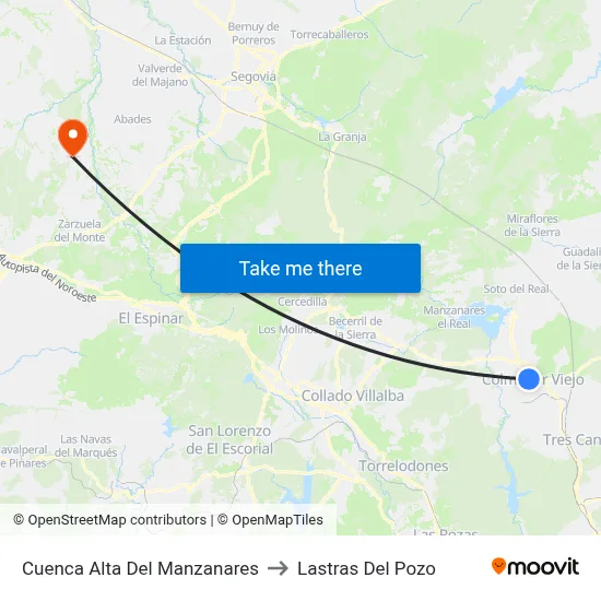 Cuenca Alta Del Manzanares to Lastras Del Pozo map