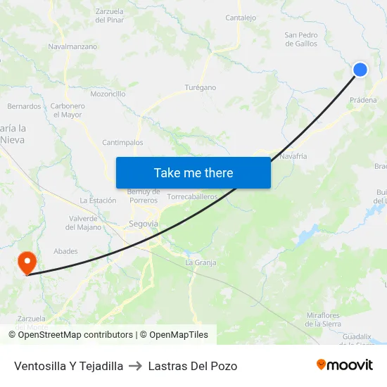 Ventosilla Y Tejadilla to Lastras Del Pozo map