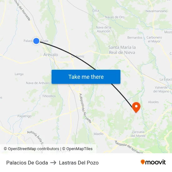 Palacios De Goda to Lastras Del Pozo map