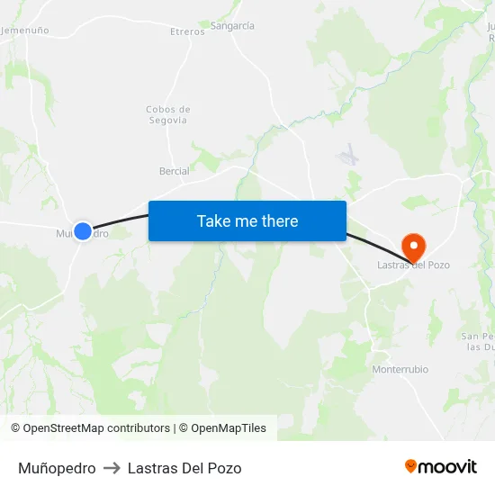 Muñopedro to Lastras Del Pozo map