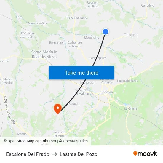 Escalona Del Prado to Lastras Del Pozo map