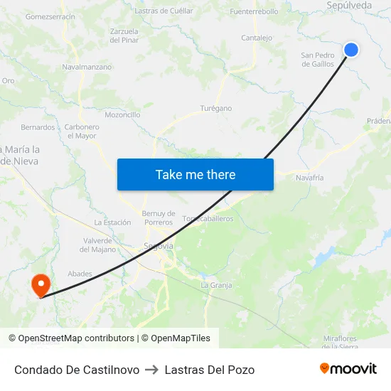 Condado De Castilnovo to Lastras Del Pozo map