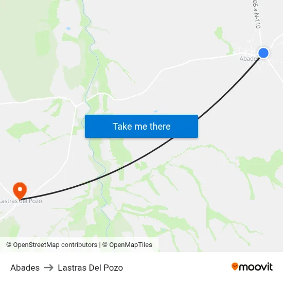 Abades to Lastras Del Pozo map
