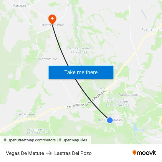 Vegas De Matute to Lastras Del Pozo map