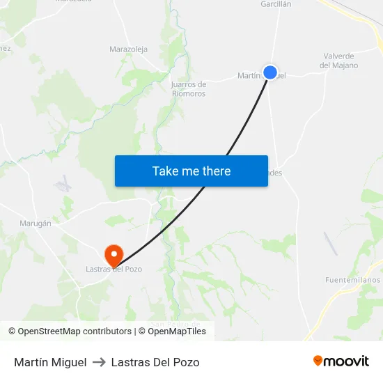 Martín Miguel to Lastras Del Pozo map