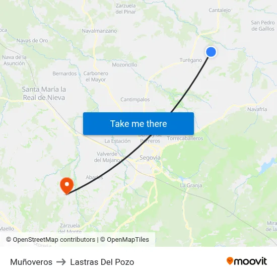 Muñoveros to Lastras Del Pozo map