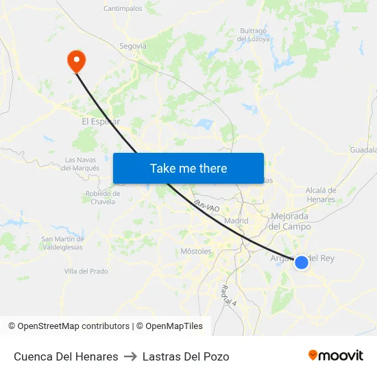 Cuenca Del Henares to Lastras Del Pozo map