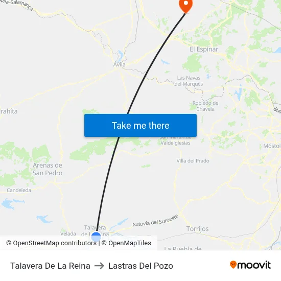 Talavera De La Reina to Lastras Del Pozo map
