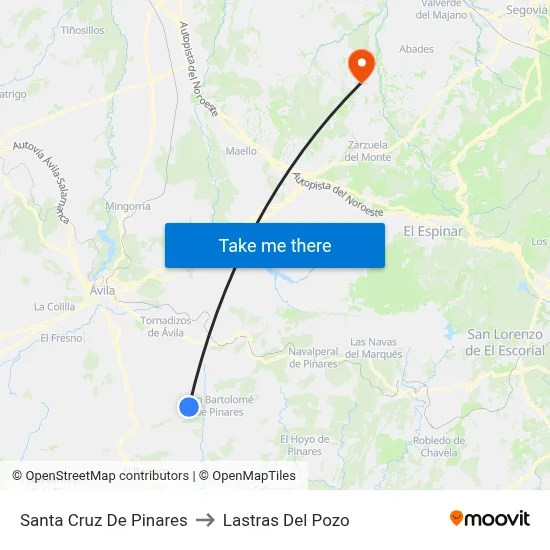 Santa Cruz De Pinares to Lastras Del Pozo map