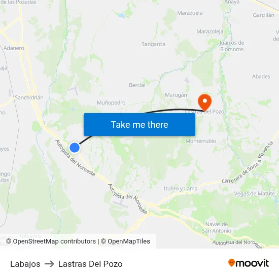 Labajos to Lastras Del Pozo map