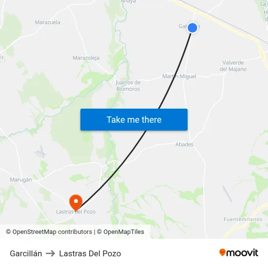 Garcillán to Lastras Del Pozo map