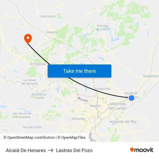 Alcalá De Henares to Lastras Del Pozo map