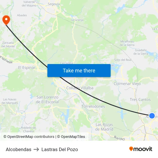 Alcobendas to Lastras Del Pozo map