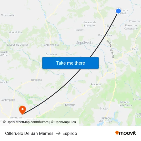 Cilleruelo De San Mamés to Espirdo map