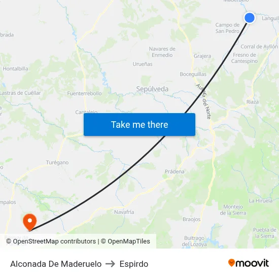 Alconada De Maderuelo to Espirdo map