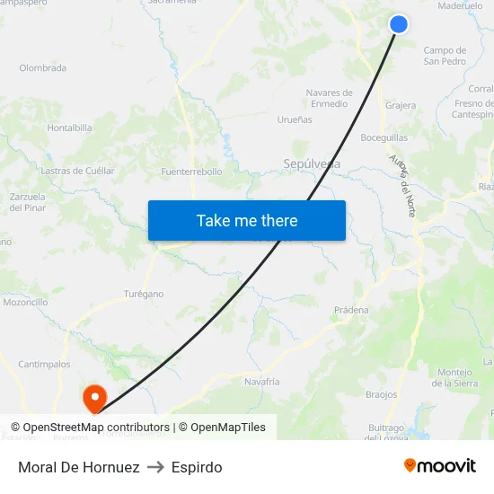 Moral De Hornuez to Espirdo map