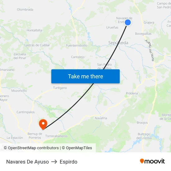Navares De Ayuso to Espirdo map