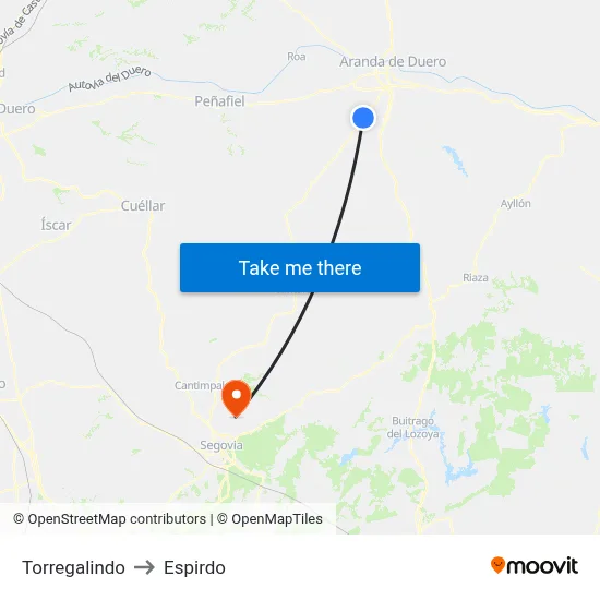 Torregalindo to Espirdo map