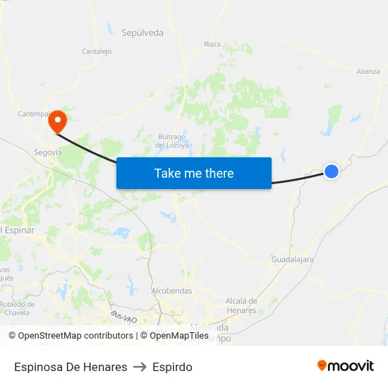 Espinosa De Henares to Espirdo map