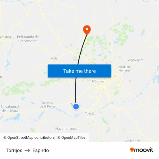 Torrijos to Espirdo map