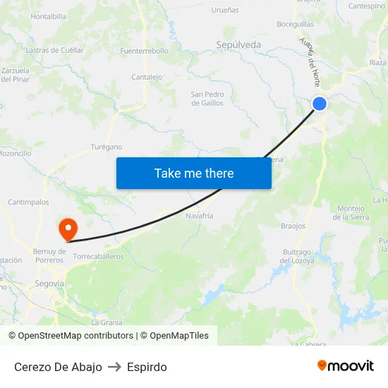 Cerezo De Abajo to Espirdo map