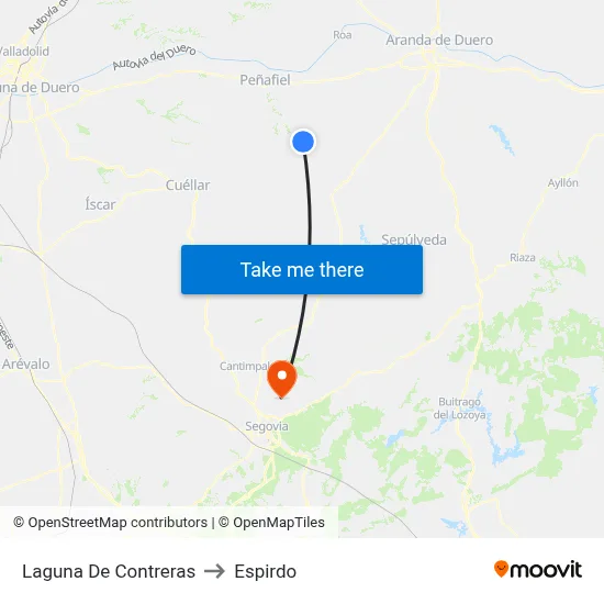 Laguna De Contreras to Espirdo map