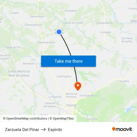 Zarzuela Del Pinar to Espirdo map
