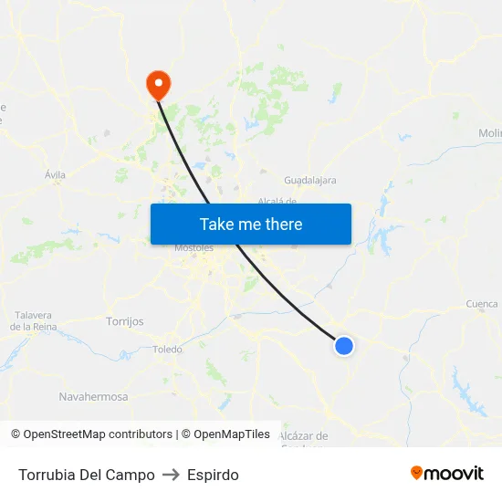 Torrubia Del Campo to Espirdo map