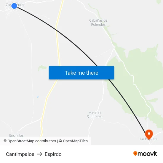 Cantimpalos to Espirdo map