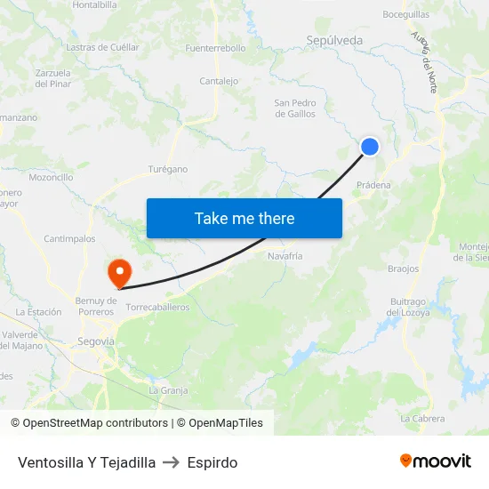 Ventosilla Y Tejadilla to Espirdo map