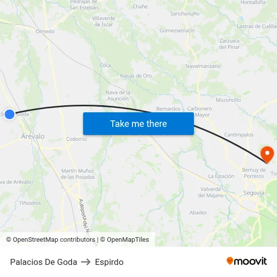 Palacios De Goda to Espirdo map