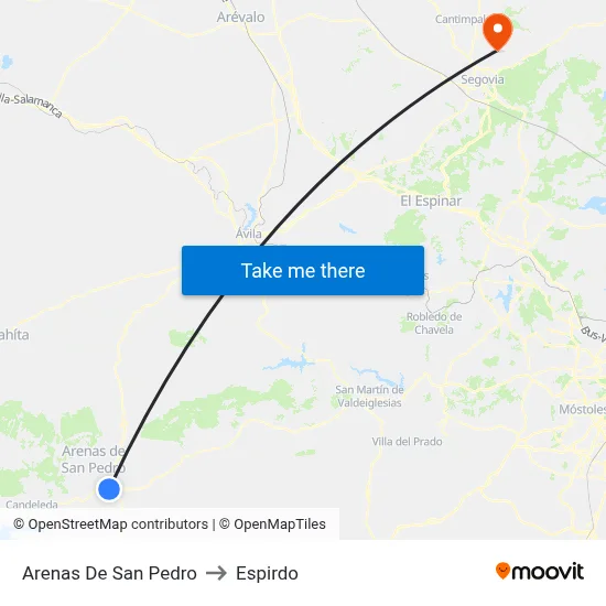Arenas De San Pedro to Espirdo map
