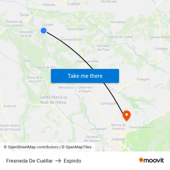 Fresneda De Cuéllar to Espirdo map