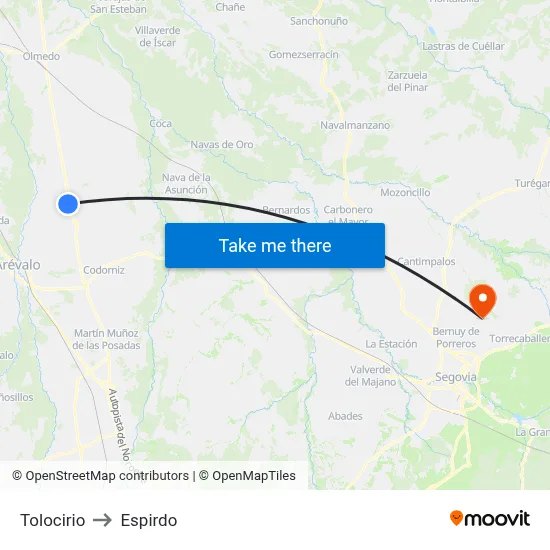 Tolocirio to Espirdo map