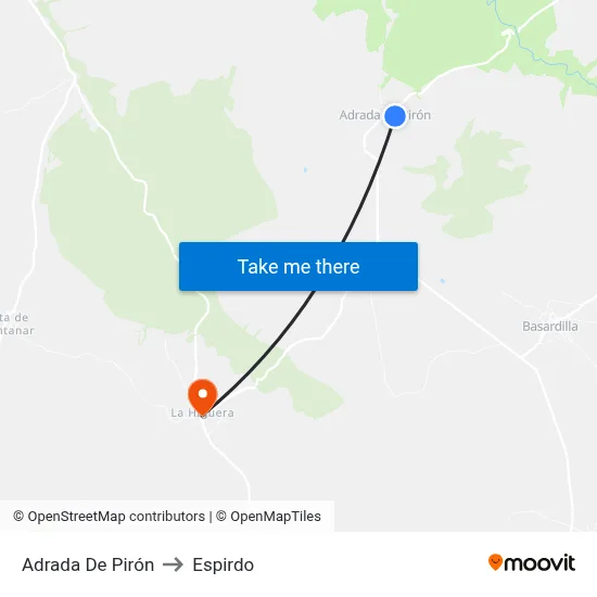 Adrada De Pirón to Espirdo map