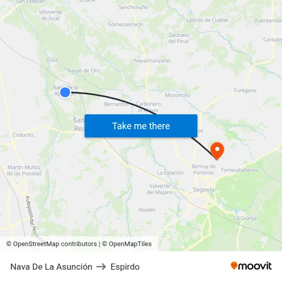 Nava De La Asunción to Espirdo map