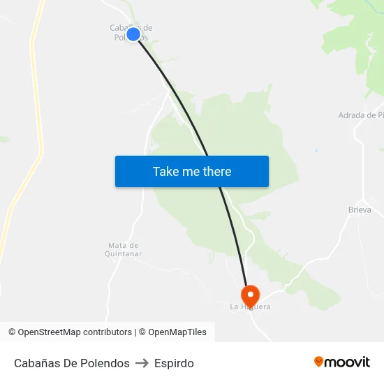 Cabañas De Polendos to Espirdo map