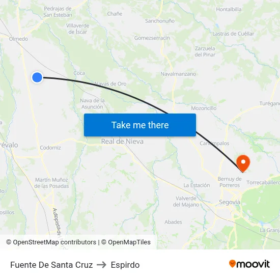 Fuente De Santa Cruz to Espirdo map
