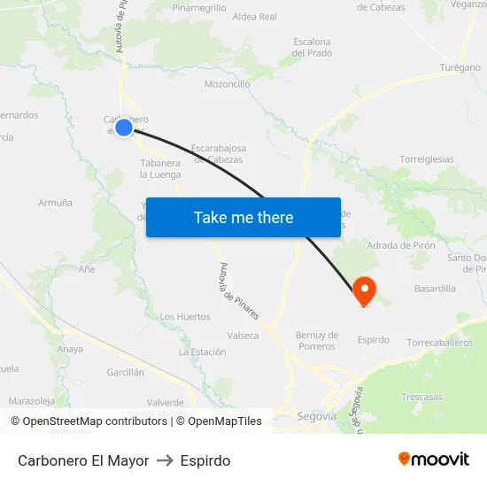 Carbonero El Mayor to Espirdo map