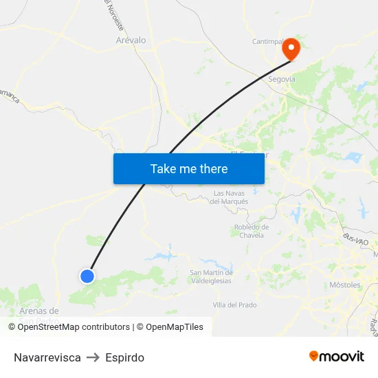 Navarrevisca to Espirdo map