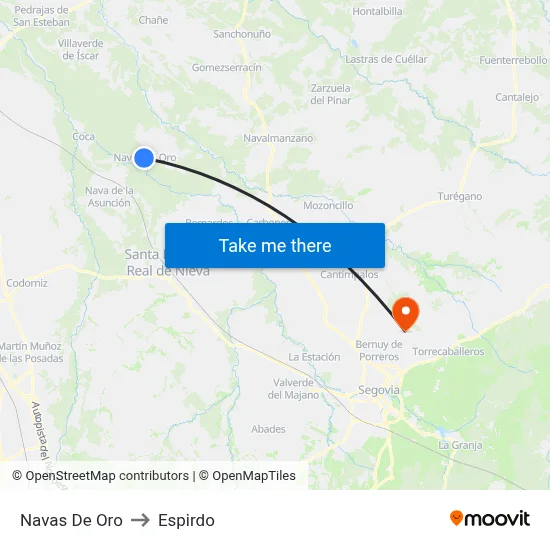 Navas De Oro to Espirdo map