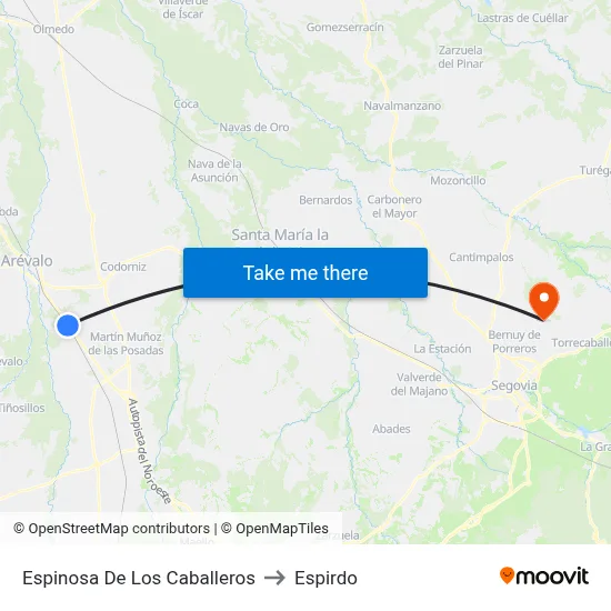 Espinosa De Los Caballeros to Espirdo map