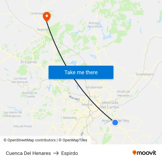 Cuenca Del Henares to Espirdo map